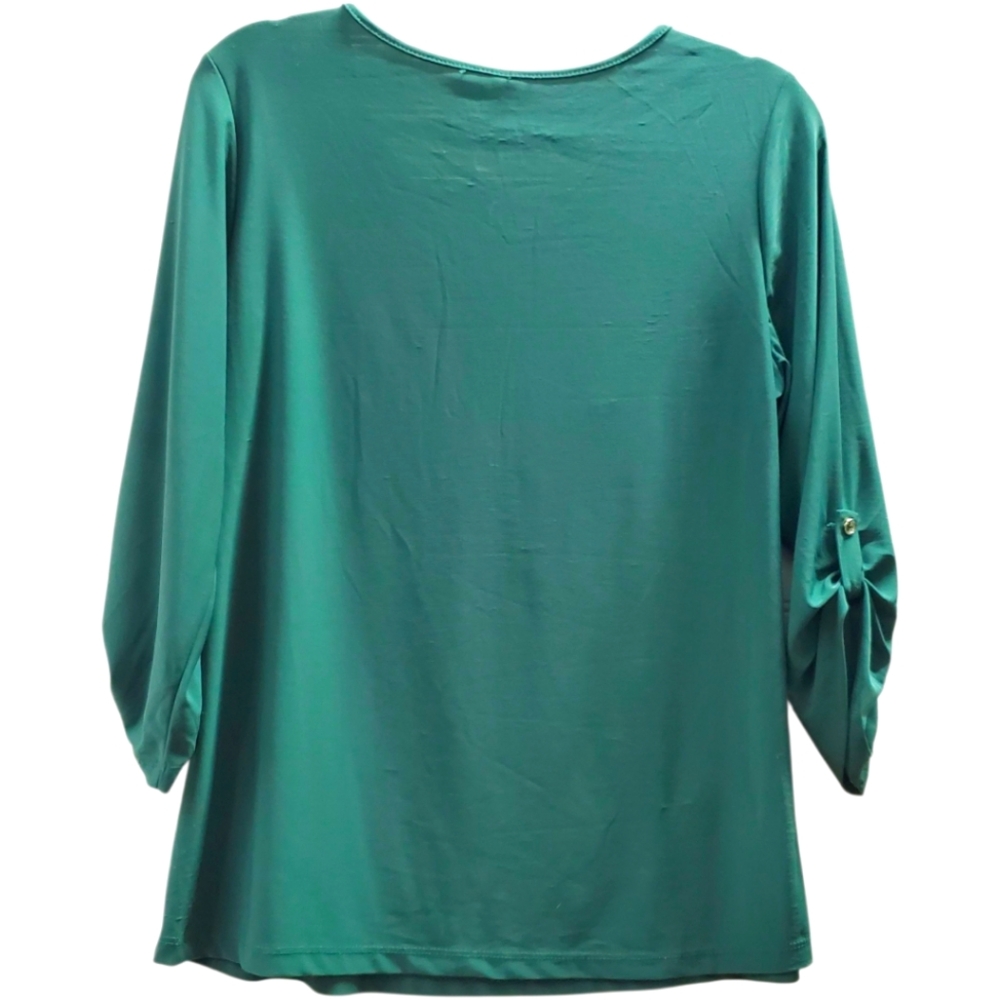 Perseption Concept-Large- Teal Button-Down Blouse… - image 2